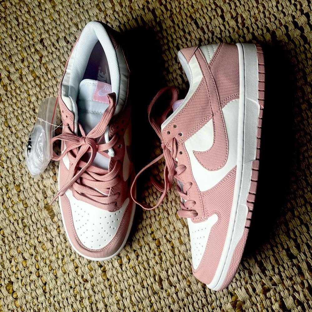 Pink NIKE corduroy dunks